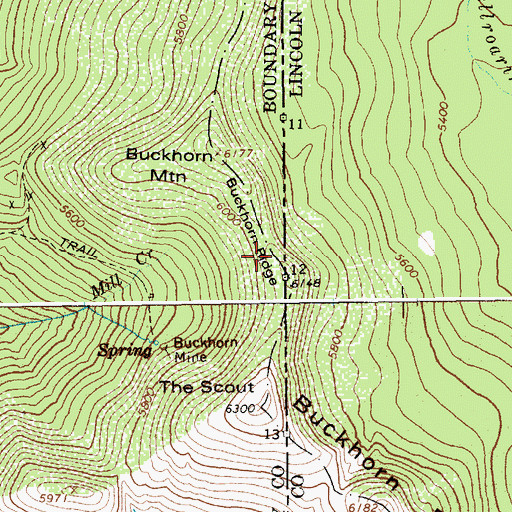 Topographic Map of Buckhorn Ridge, ID