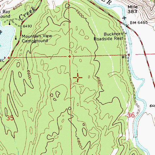 Topographic Map of Buckhorn Roadside Rest, ID