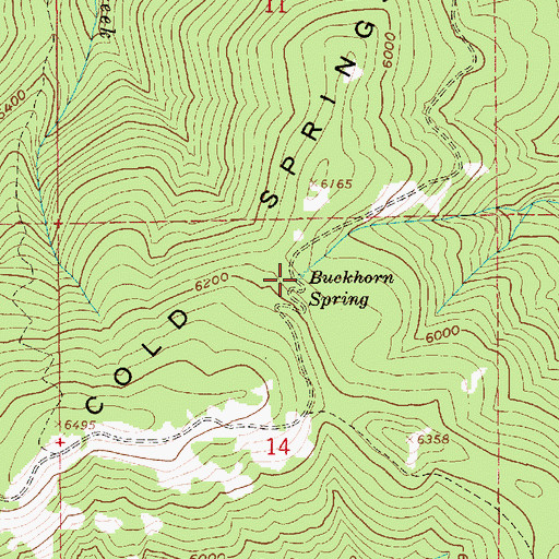 Topographic Map of Buckhorn Spring, ID