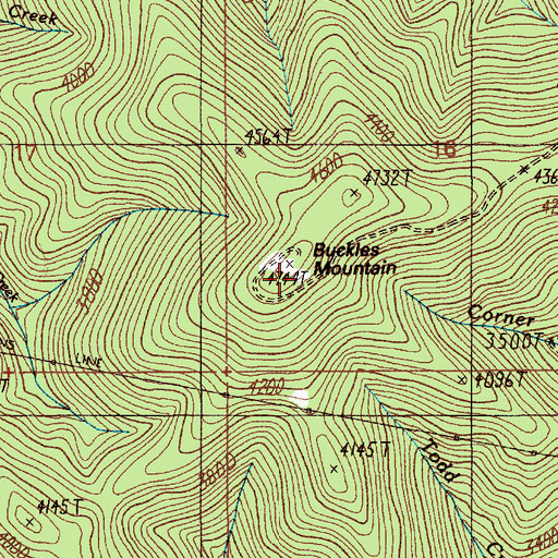 Topographic Map of Buckles Mountain, ID
