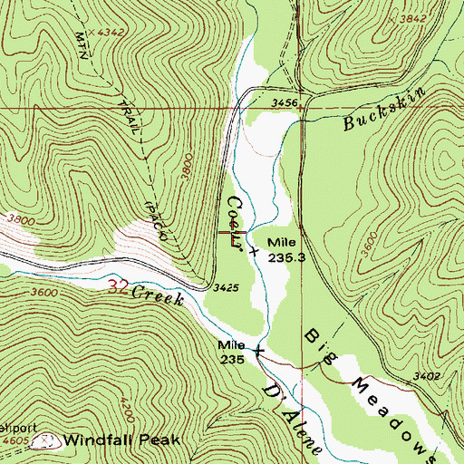 Topographic Map of Buckskin Creek, ID