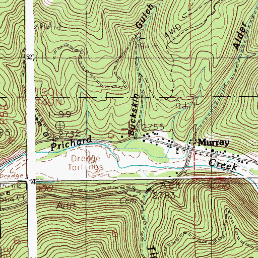 Topographic Map of Buckskin Gulch, ID