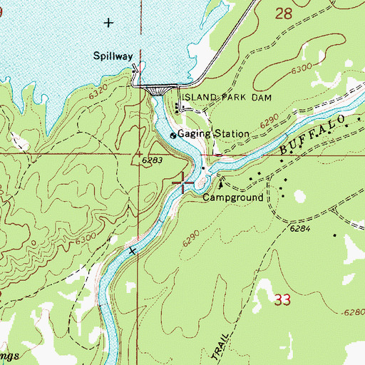 Topographic Map of Buffalo River, ID
