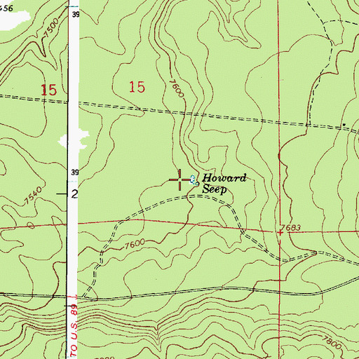 Topographic Map of Howard Seep Tank, AZ