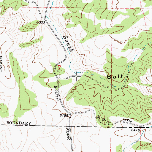 Topographic Map of Bull Canyon, ID