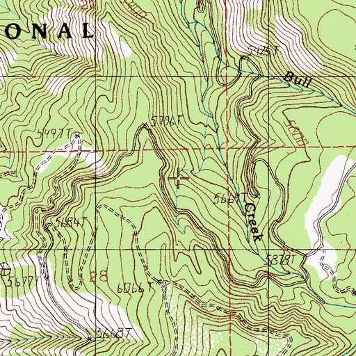 Topographic Map of Bull Corral Creek, ID