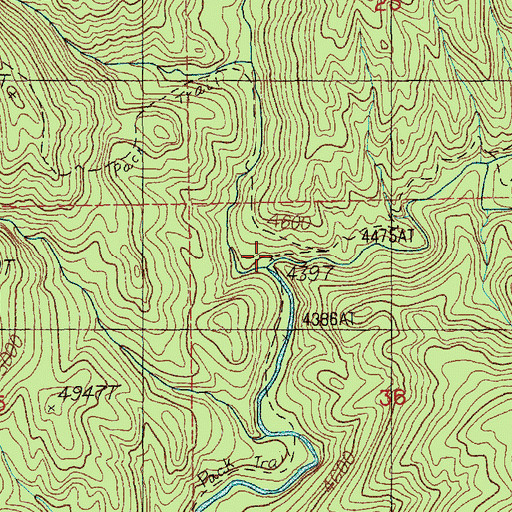 Topographic Map of Bull Creek, ID