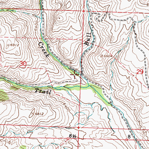 Topographic Map of Bull Creek, ID
