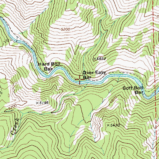 Topographic Map of Bull Creek, ID