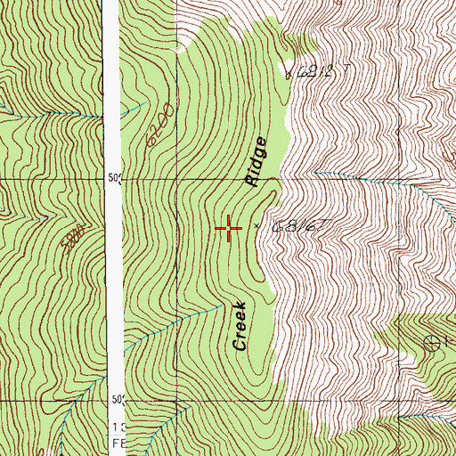 Topographic Map of Bull Creek Ridge, ID