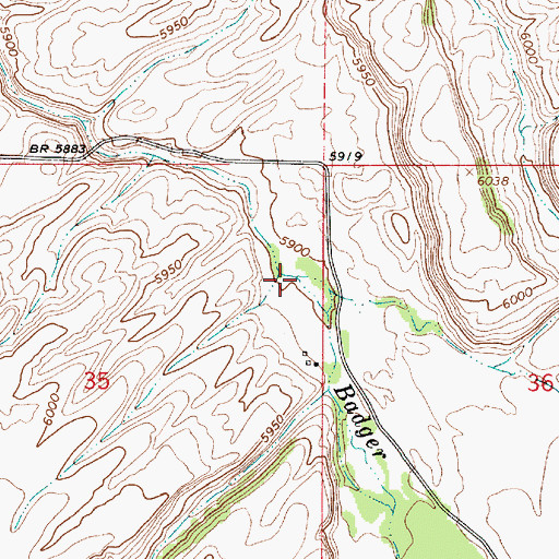 Topographic Map of Bull Elk Creek, ID