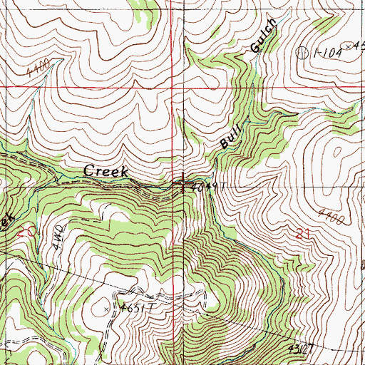 Topographic Map of Bull Gulch, ID