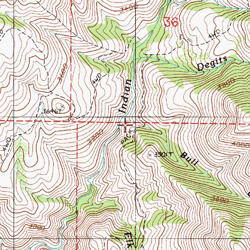 Topographic Map of Bull Gulch, ID