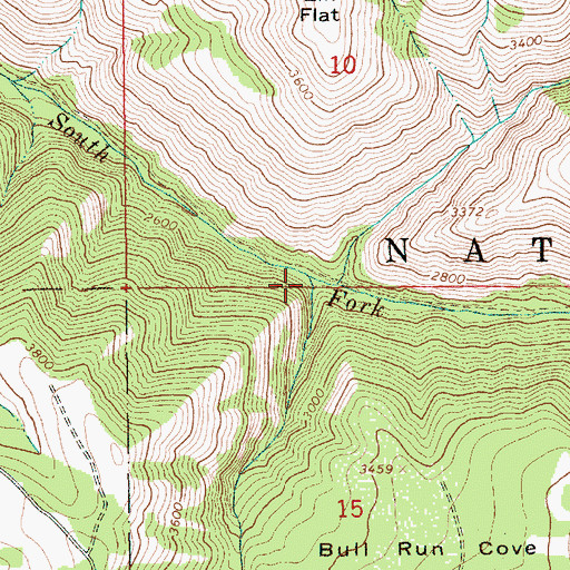 Topographic Map of Bull Run Creek, ID