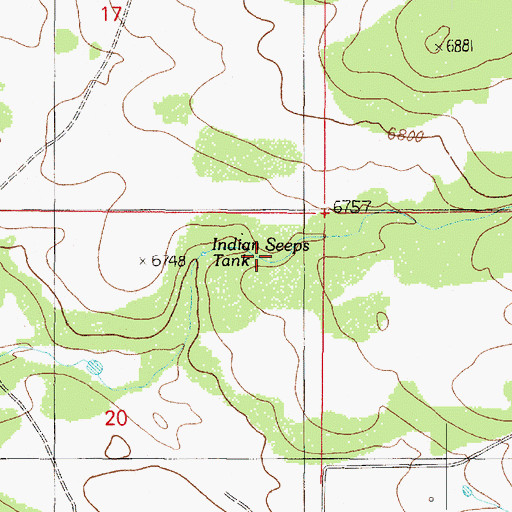 Topographic Map of Indian Seeps Tank, AZ