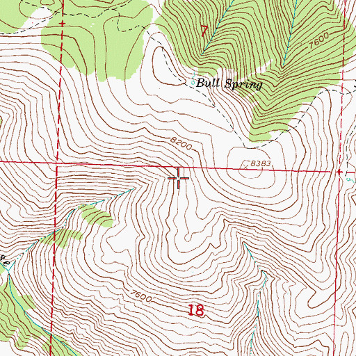Topographic Map of Bull Summit Waterhole, ID