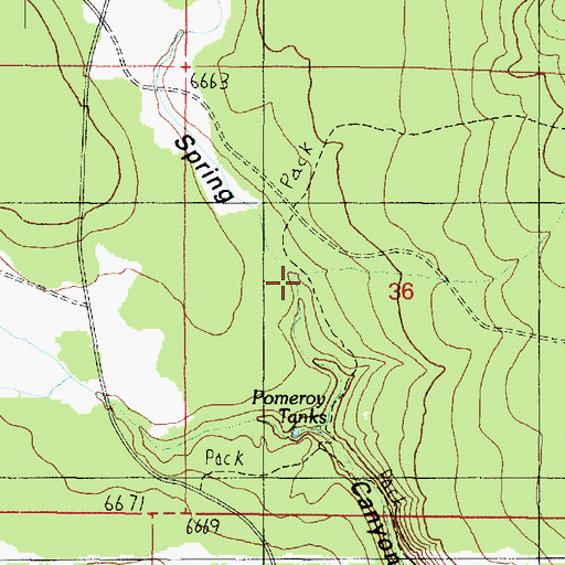 Topographic Map of Isham Spring Canyon, AZ