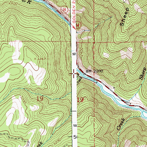 Topographic Map of Bully Creek, ID