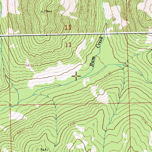 Topographic Map of Bum Creek, ID