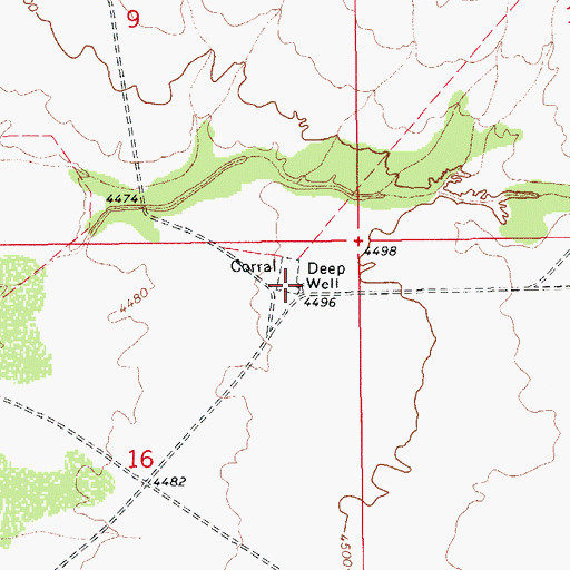 Topographic Map of Deep Well, AZ