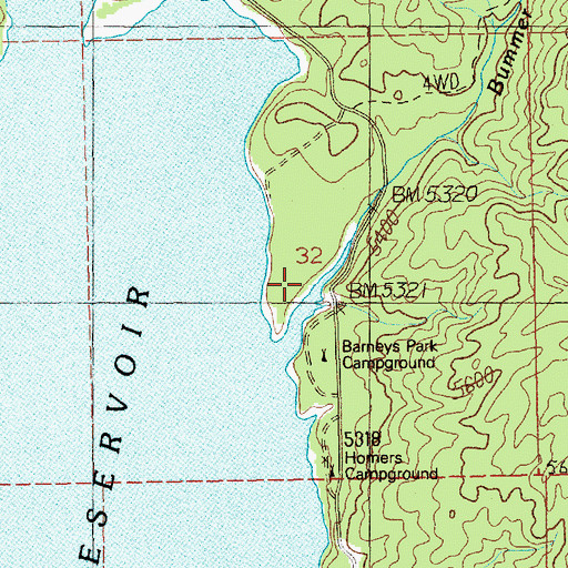 Topographic Map of Bummer Creek, ID
