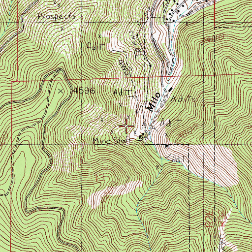 Topographic Map of Bunker Hill Mine, ID