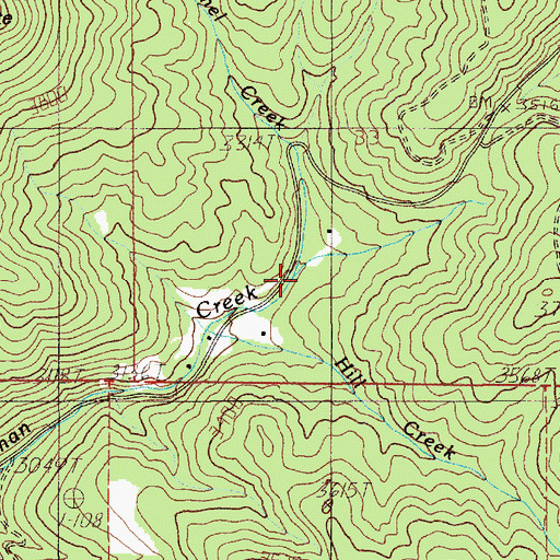 Topographic Map of Bunnel Creek, ID