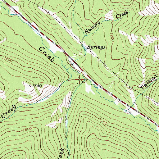 Topographic Map of Burbank Creek, WY