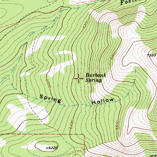 Topographic Map of Burbank Spring, ID