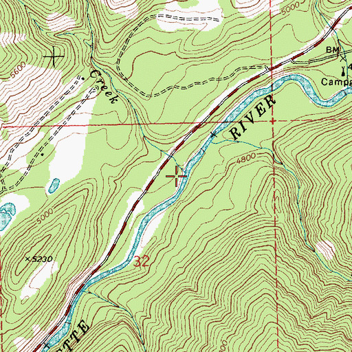 Topographic Map of Burn Creek, ID