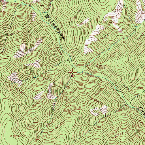 Topographic Map of Burn Creek, ID