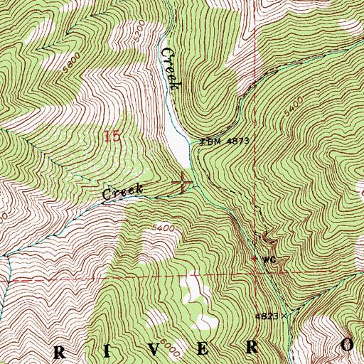 Topographic Map of Burn Creek, ID