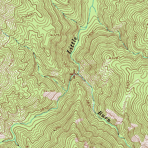 Topographic Map of Burn Creek, ID