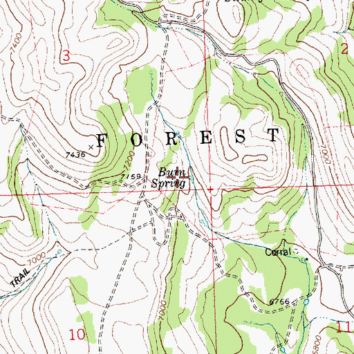 Topographic Map of Burn Spring, ID