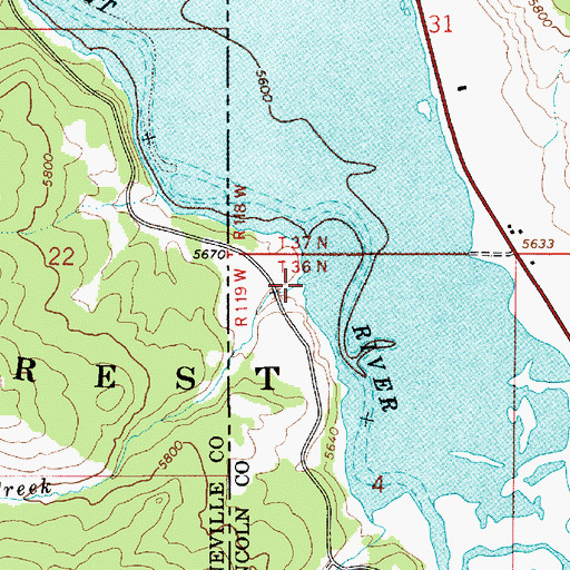 Topographic Map of Burns Creek, ID