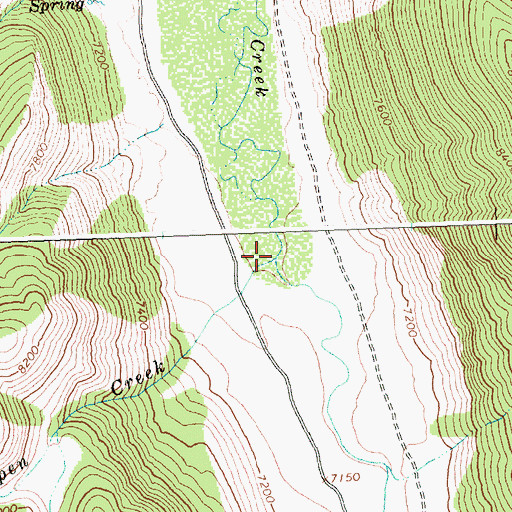 Topographic Map of Burnt Aspen Creek, ID