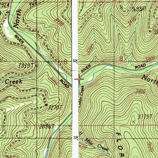 Topographic Map of Burnt Cabin Creek, ID