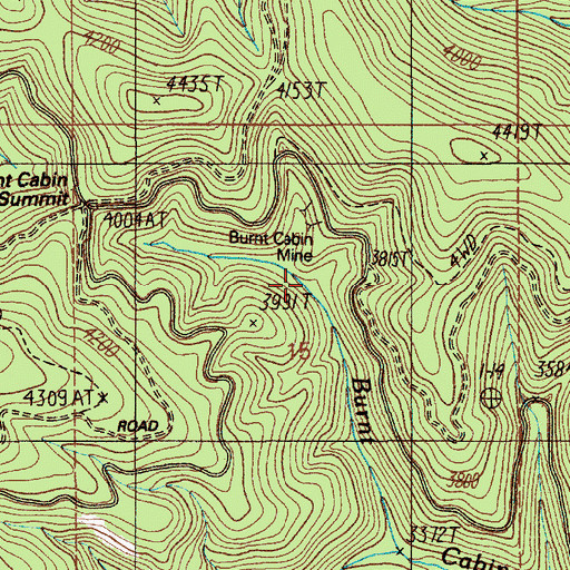 Topographic Map of Burnt Cabin Mine, ID
