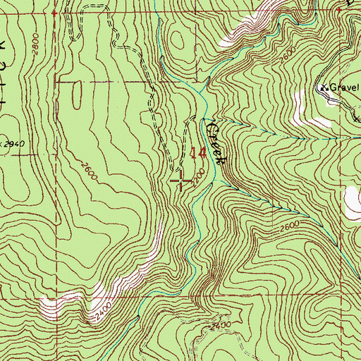 Topographic Map of Burnt Creek, ID