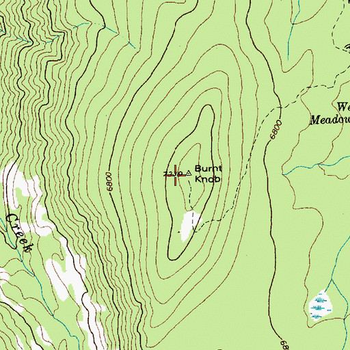 Topographic Map of Burnt Knob, ID