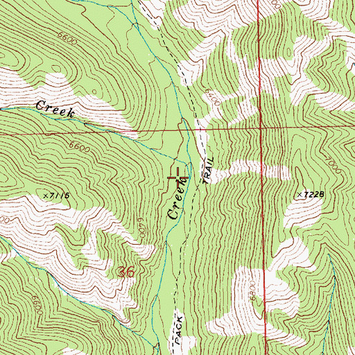 Topographic Map of Burnt Log Creek, ID