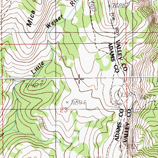 Topographic Map of Burnt Wagon Basin, ID