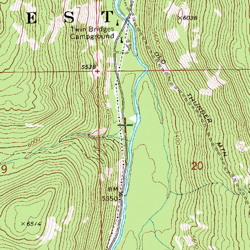 Topographic Map of Burntlog Creek, ID