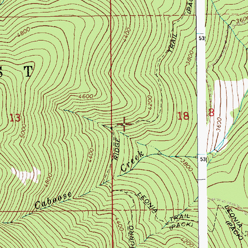 Topographic Map of Burro Ridge Trail, ID