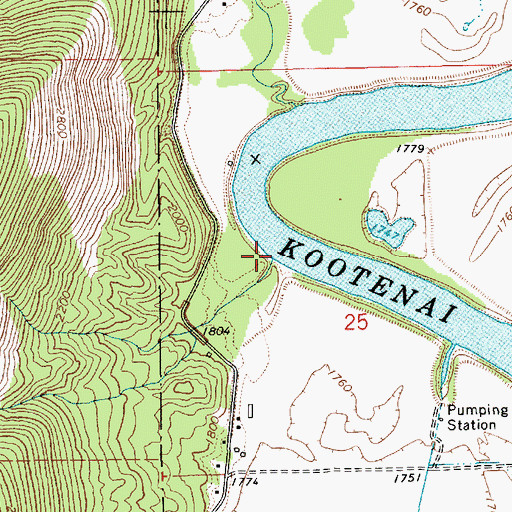 Topographic Map of Burton Creek, ID