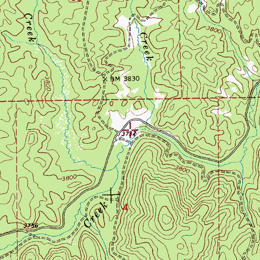 Topographic Map of Bush Creek, ID