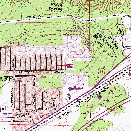 Topographic Map of Thomas Elementary School, AZ