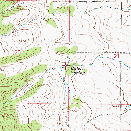 Topographic Map of Butch Spring, ID