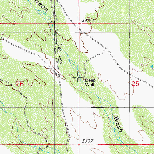 Topographic Map of Deep Well, AZ