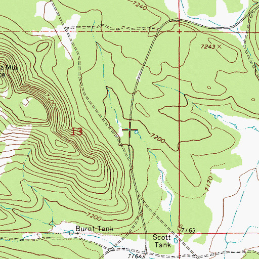 Topographic Map of John Tank, AZ